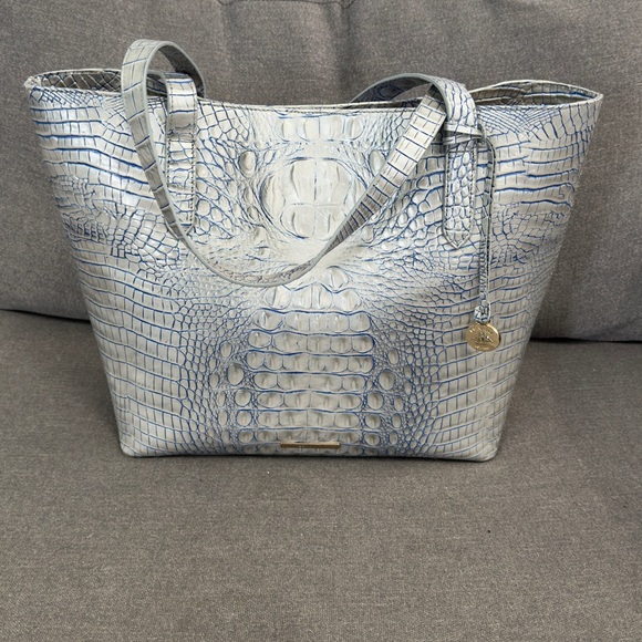 Brahmin Silver Crocodile-Embossed Tote Bag Set - Picture 2 of 14